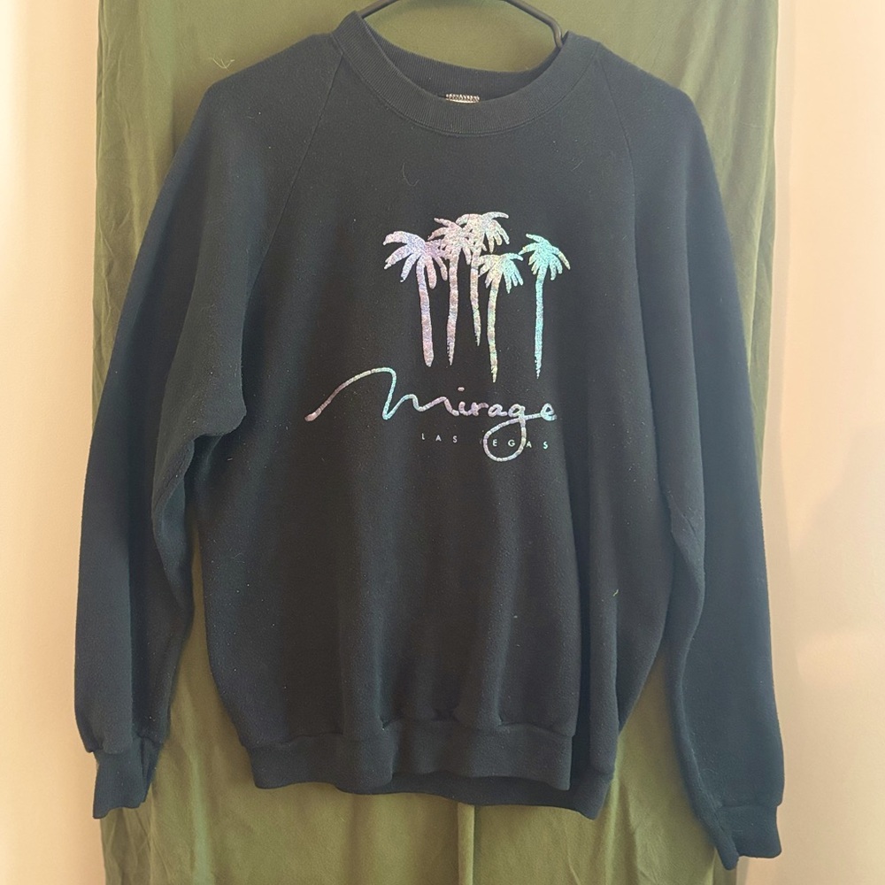 Vintage Mirage Las Vegas Sweatshirt - 80s/90s Retro Palm Tree Design 🌴🎲
